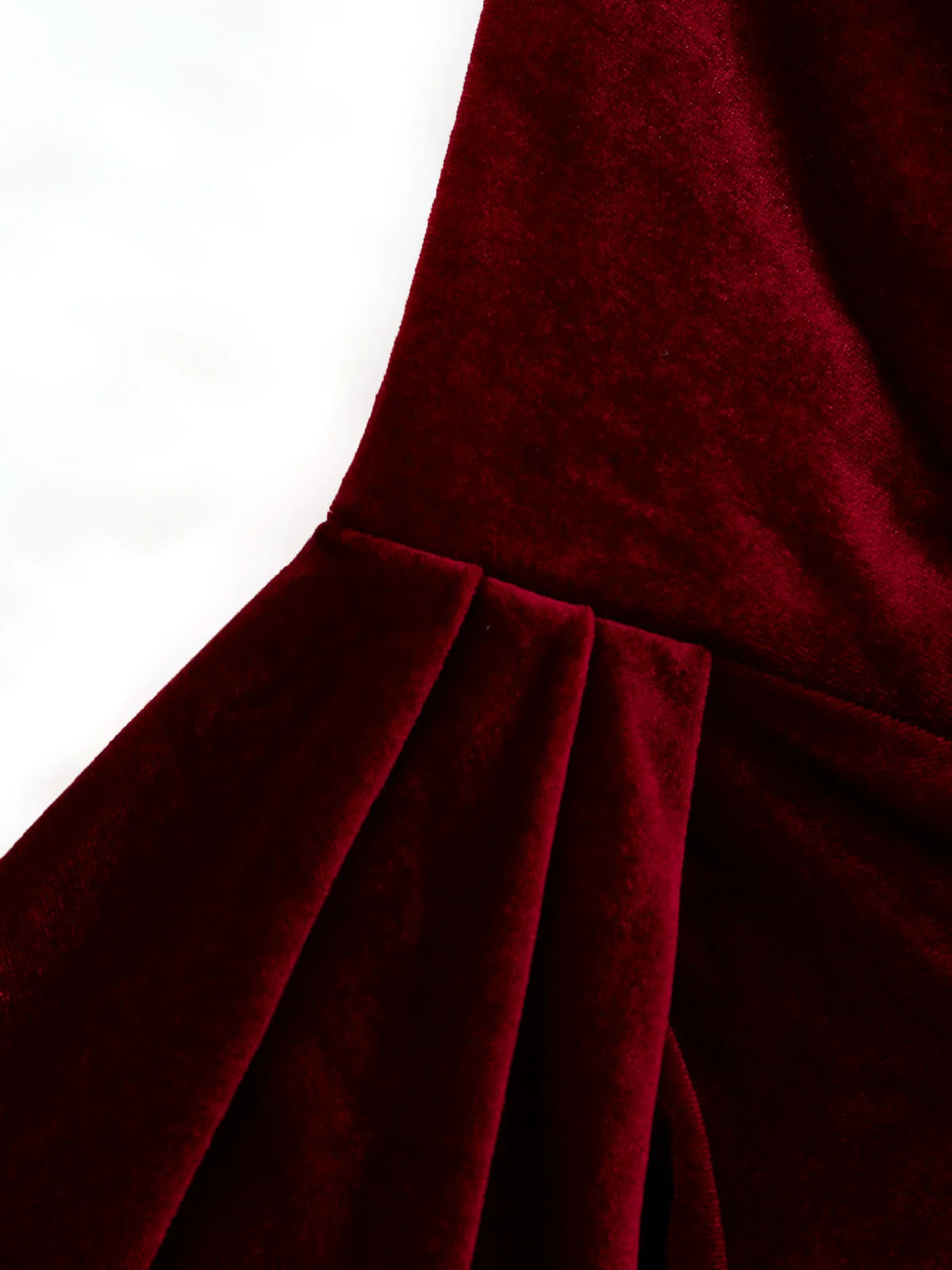 Wine Red 1930s Velvet Ruffled Hem Dress - Image 5