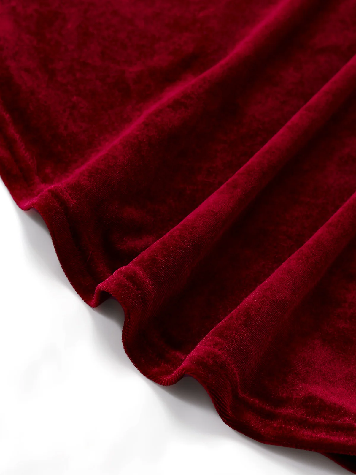 Wine Red 1930s Velvet Ruffled Hem Dress - Image 6