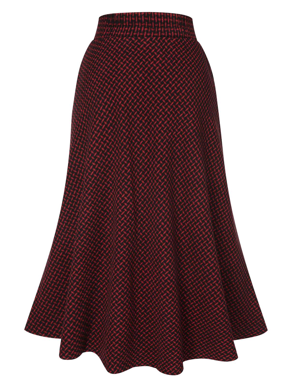Wine Red 1940s A-Line Maxi Skirt - Image 3
