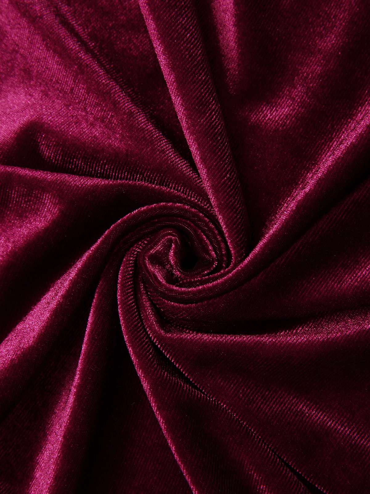 Wine Red 1940s Lace Trim Velvet Dress - Image 4
