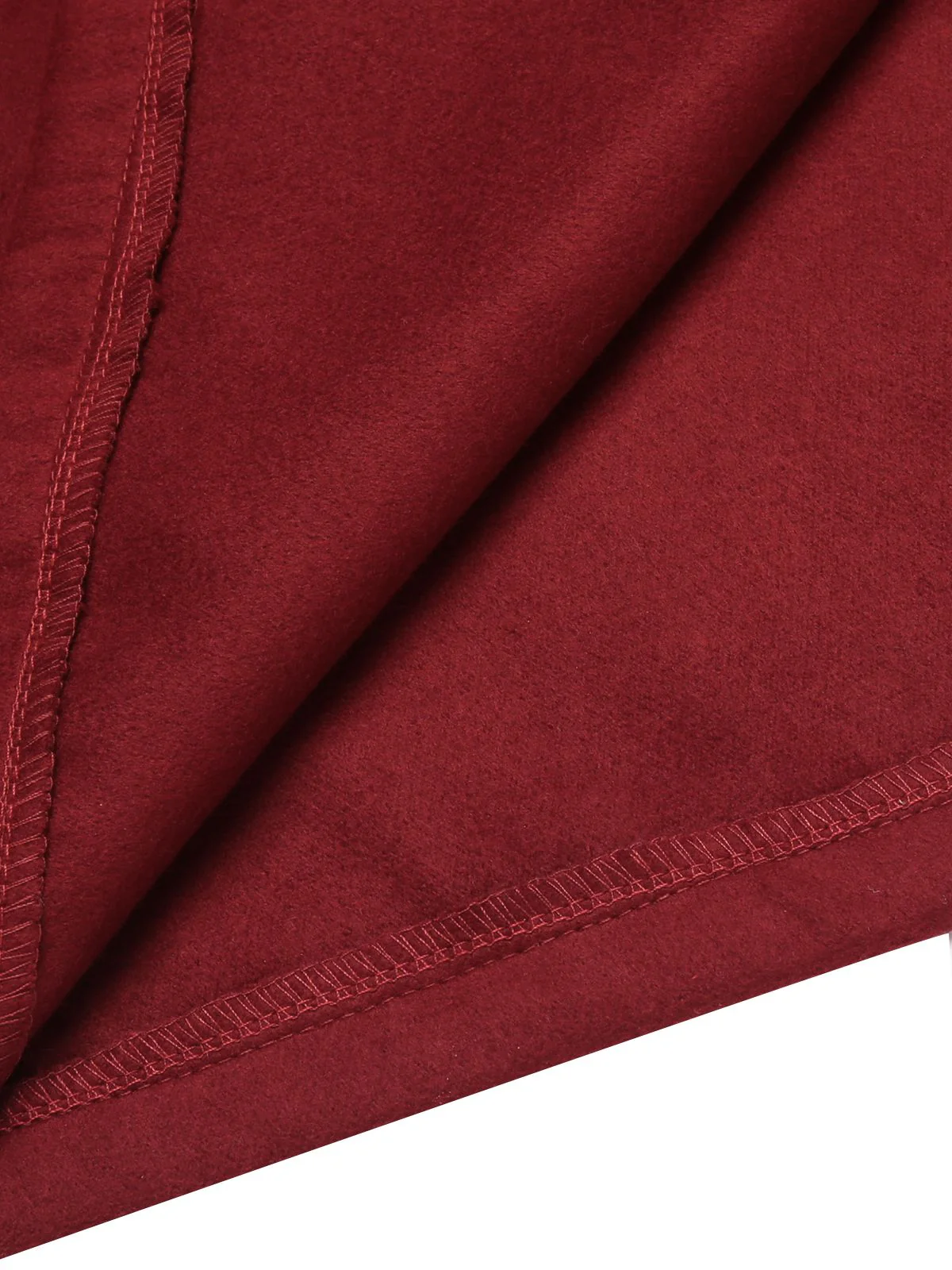 Wine Red 1950s Fur Collar Hooded Coat - Image 7