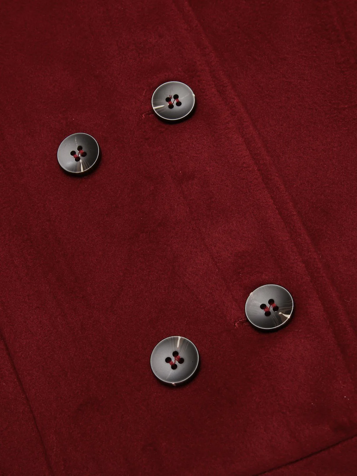 Wine Red 1950s Fur Collar Hooded Coat - Image 8