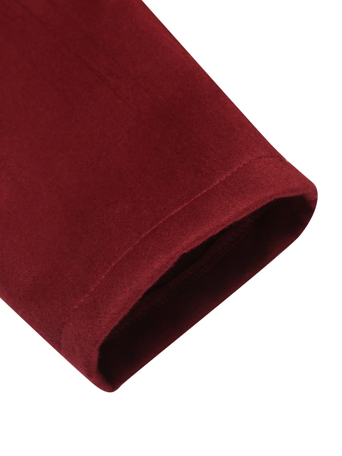 Wine Red 1950s Fur Collar Hooded Coat - Image 9