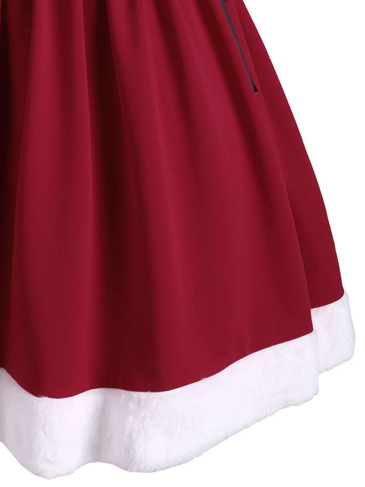 Wine Red 1950s Furry Swing Dress - Image 2