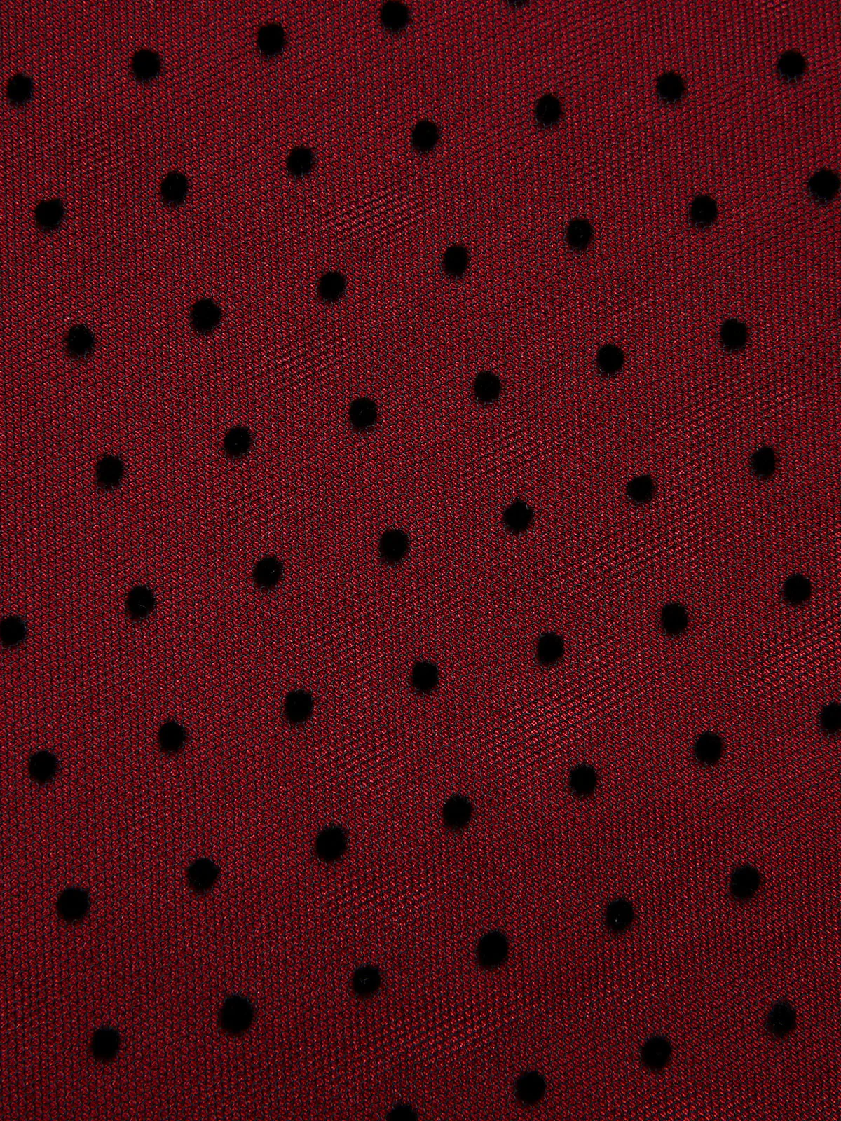 Wine Red 1950s Polka Dots Drop Shoulder Belt Dress - Image 8