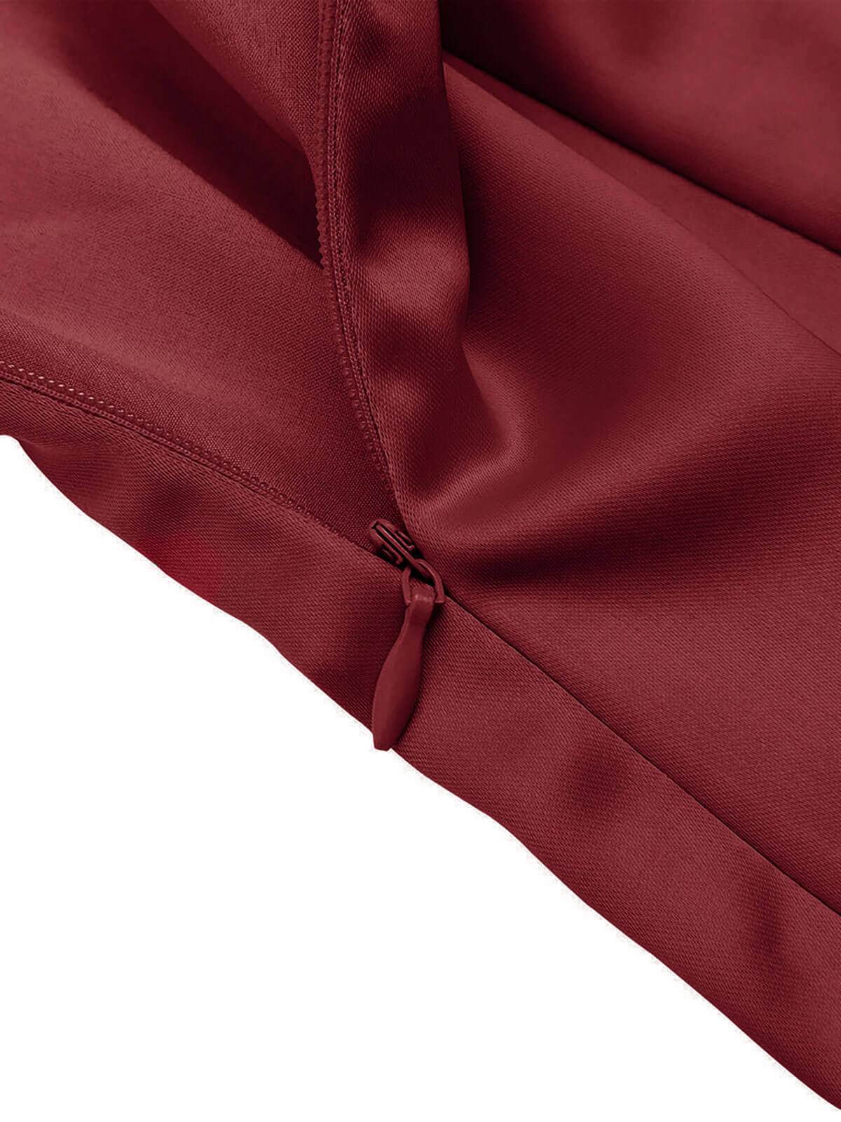 Wine Red 1960s Back Bowknot Pencil Dress - Image 3