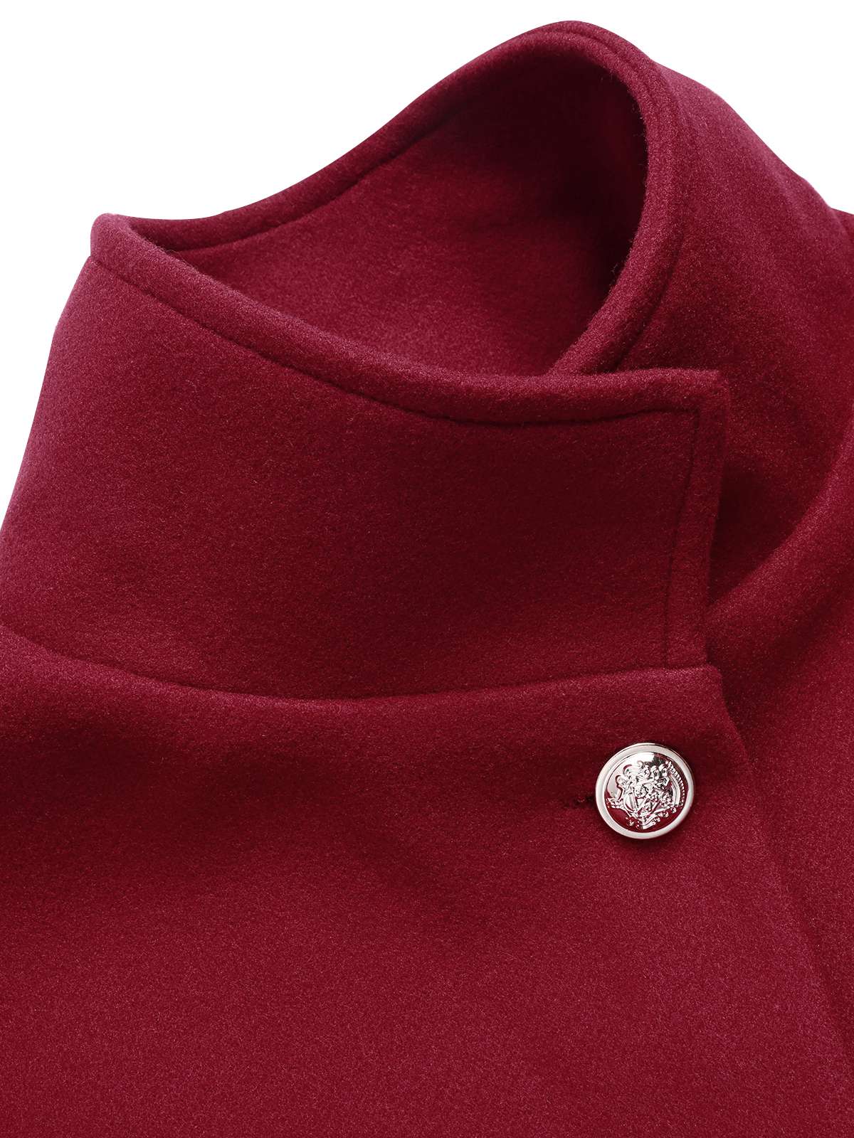 Wine Red 1960s Solid Belted Cloak Coat - Image 5