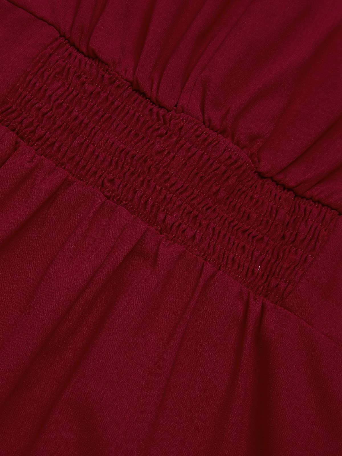 Wine Red 1960s Solid Side Slit Dress - Image 6