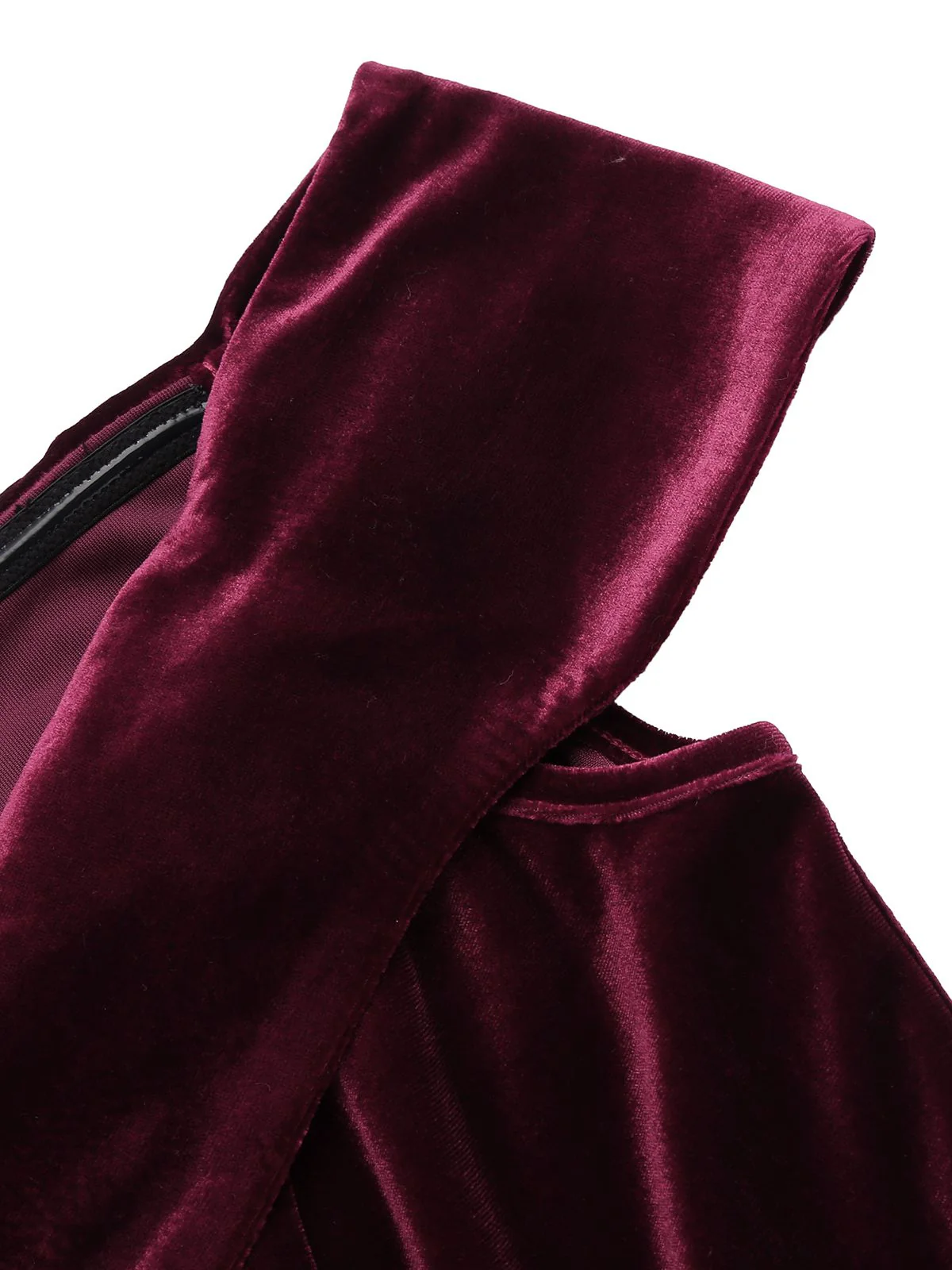 Wine Red 1960s Velvet Bodycon Dress - Image 8