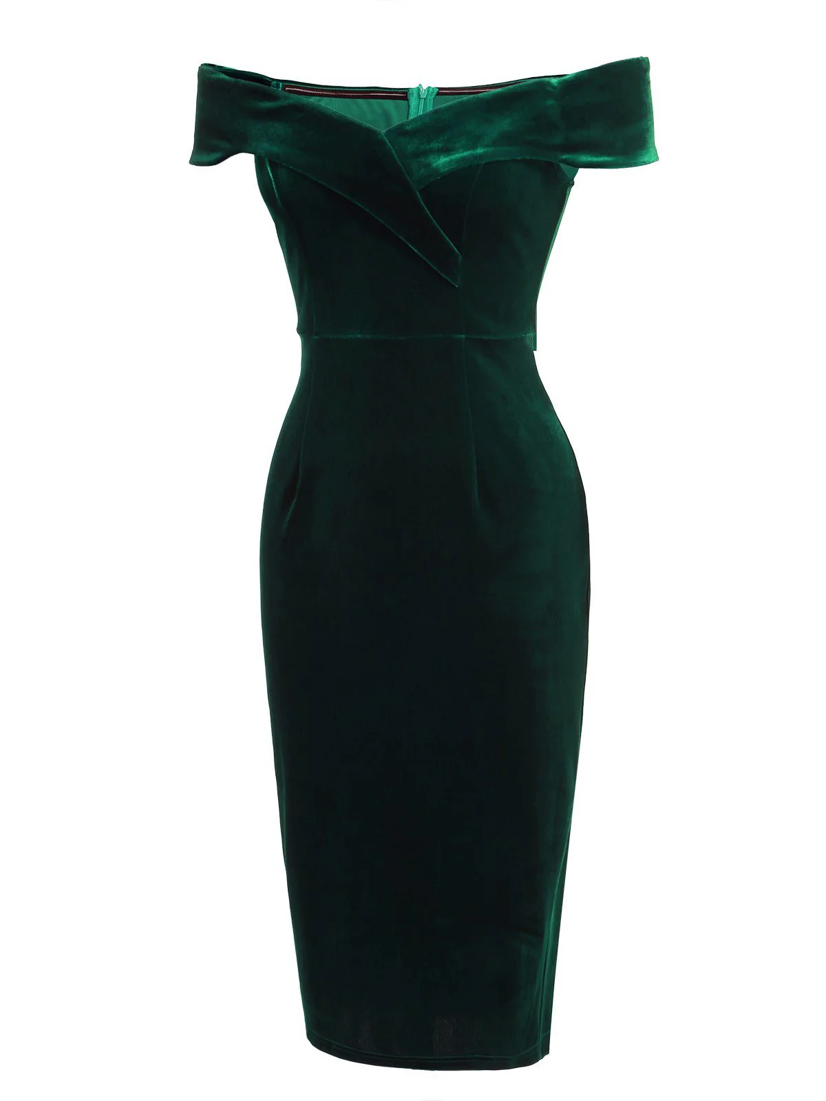Wine Red 1960s Velvet Bodycon Vintage Dress - Image 11