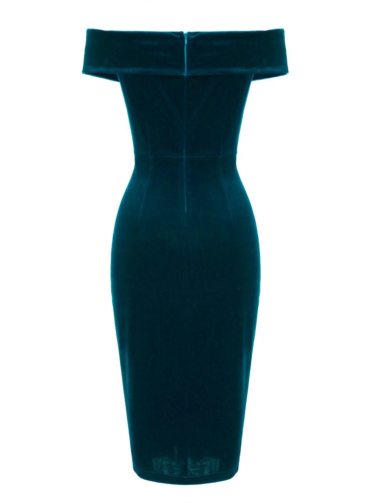 1960s Off Shoulder Velvet Bodycon Vintage Dress - Image 18