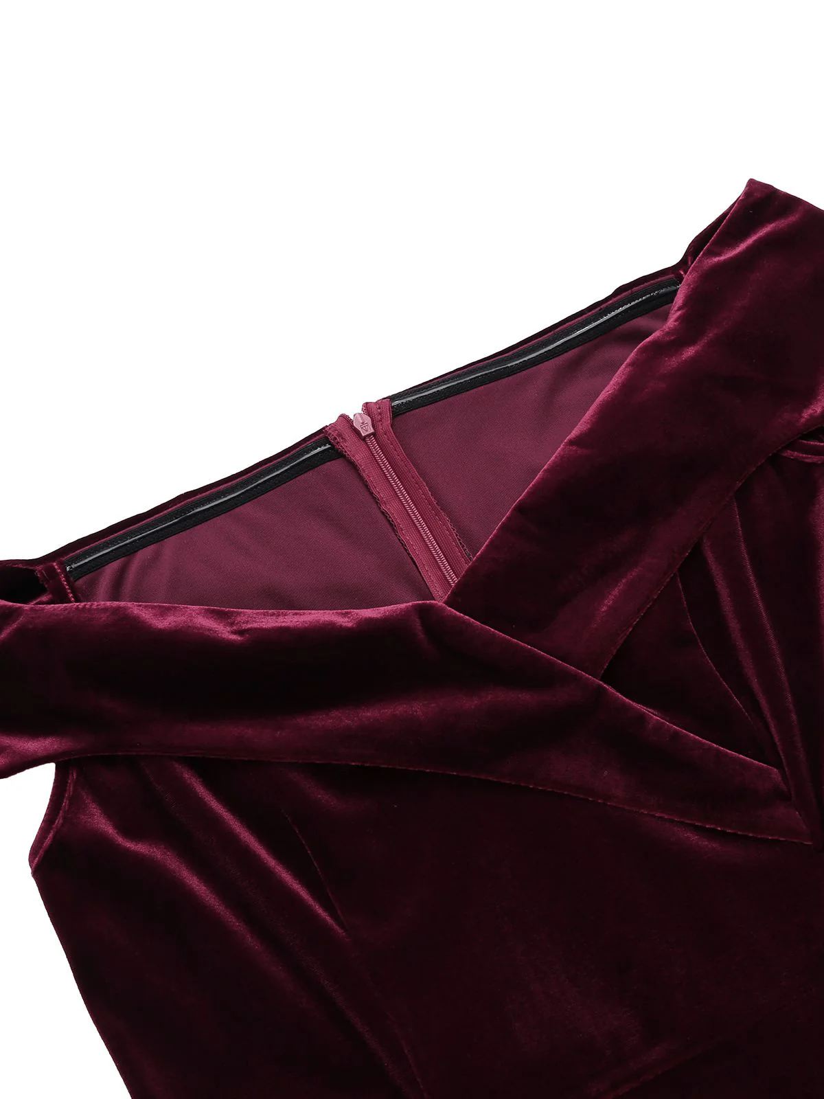 Wine Red 1960s Velvet Bodycon Vintage Dress - Image 6