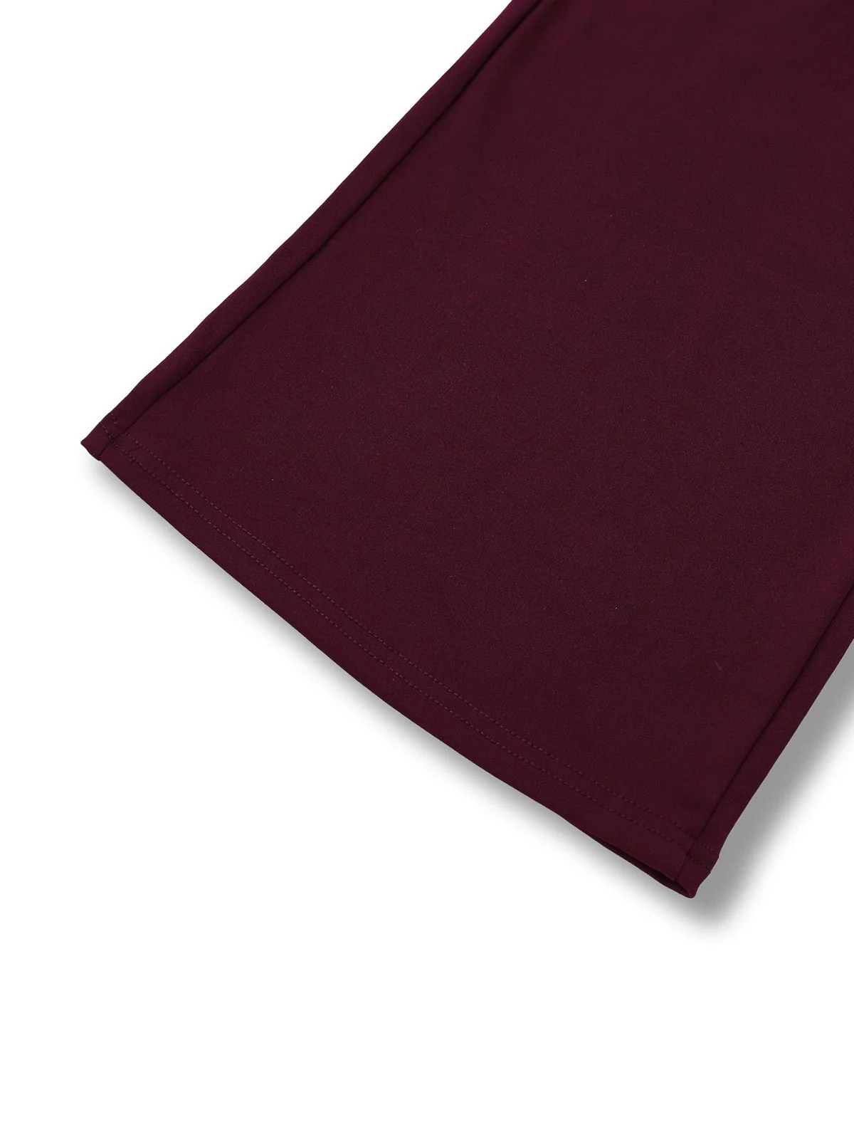 Wine Red 1970s Deep V-Neck Cutout Metal Buckle Jumpsuit - Image 6