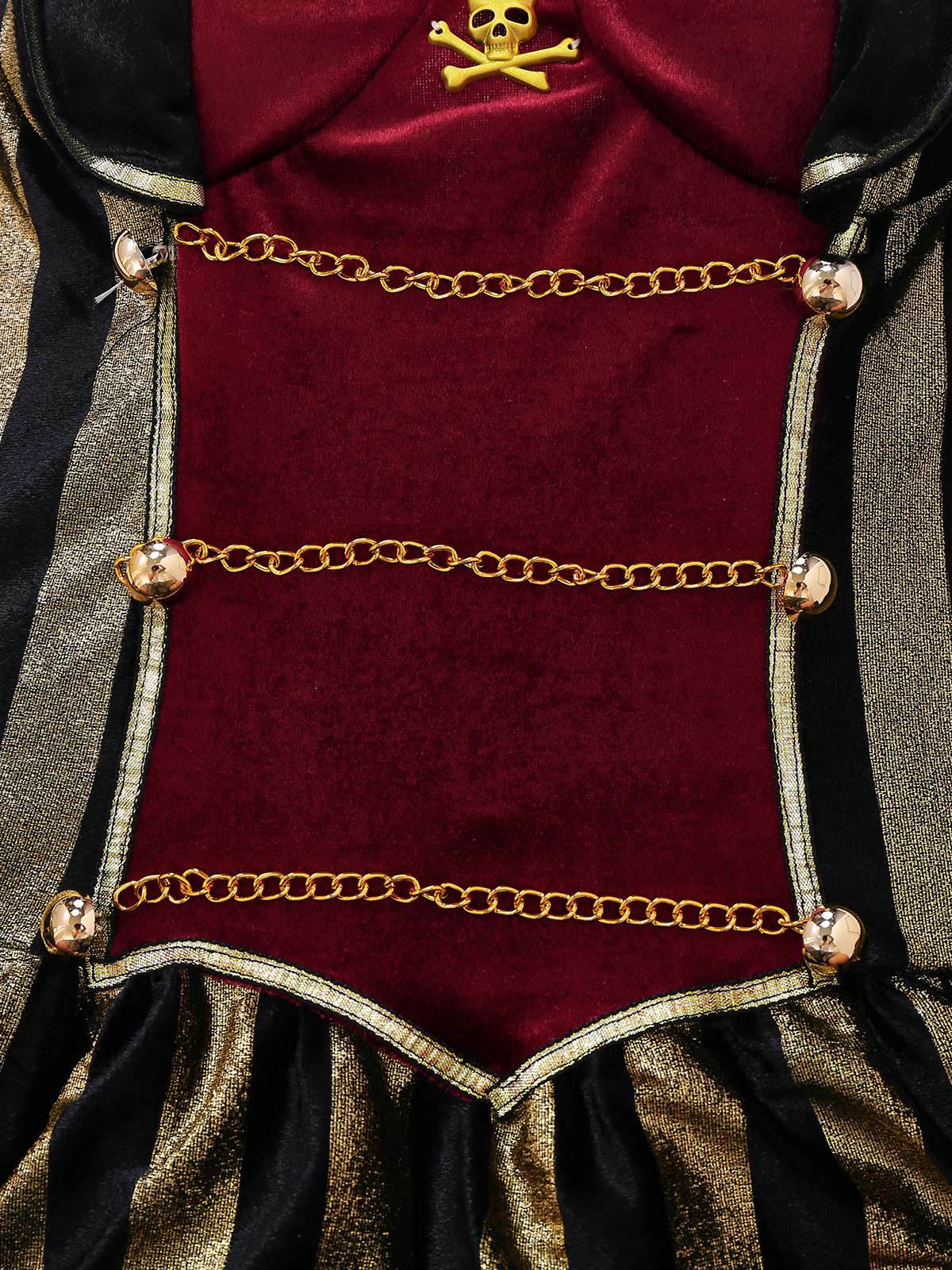 Wine Red 1970s Halloween Velvet Pirate Captain Dress - Image 5