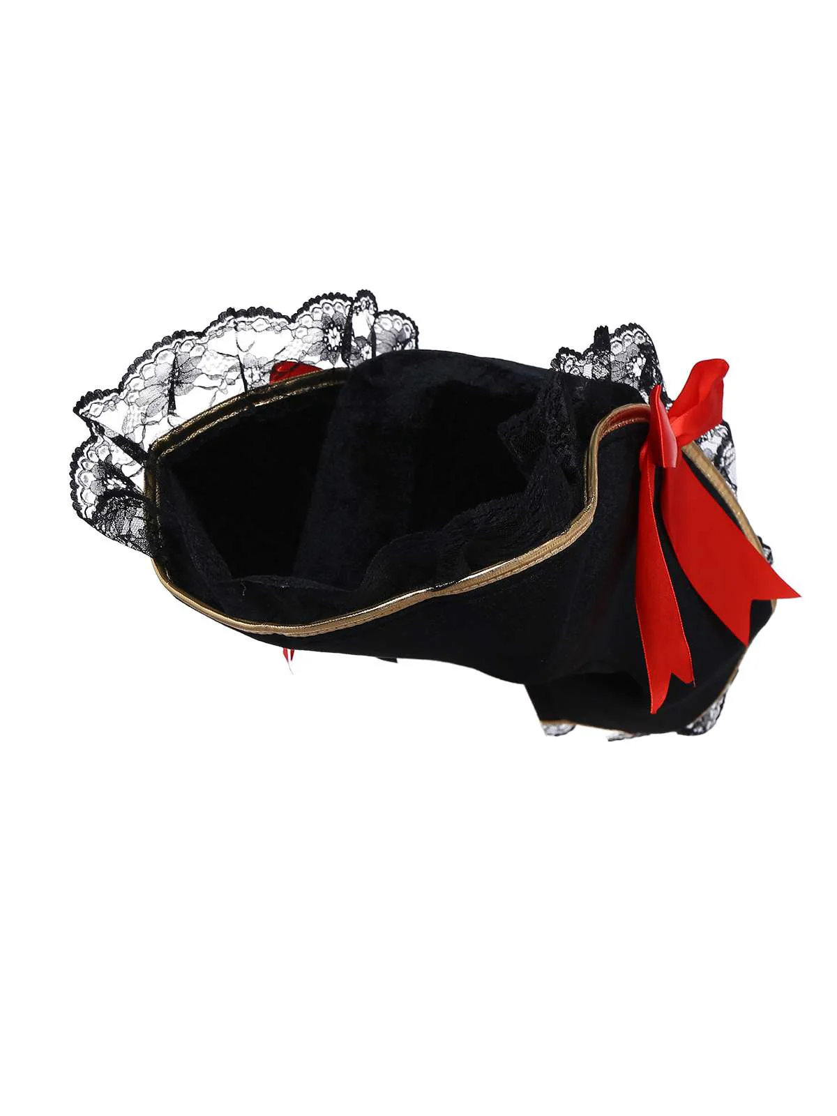 Wine Red 1970s Halloween Velvet Pirate Captain Dress - Image 8