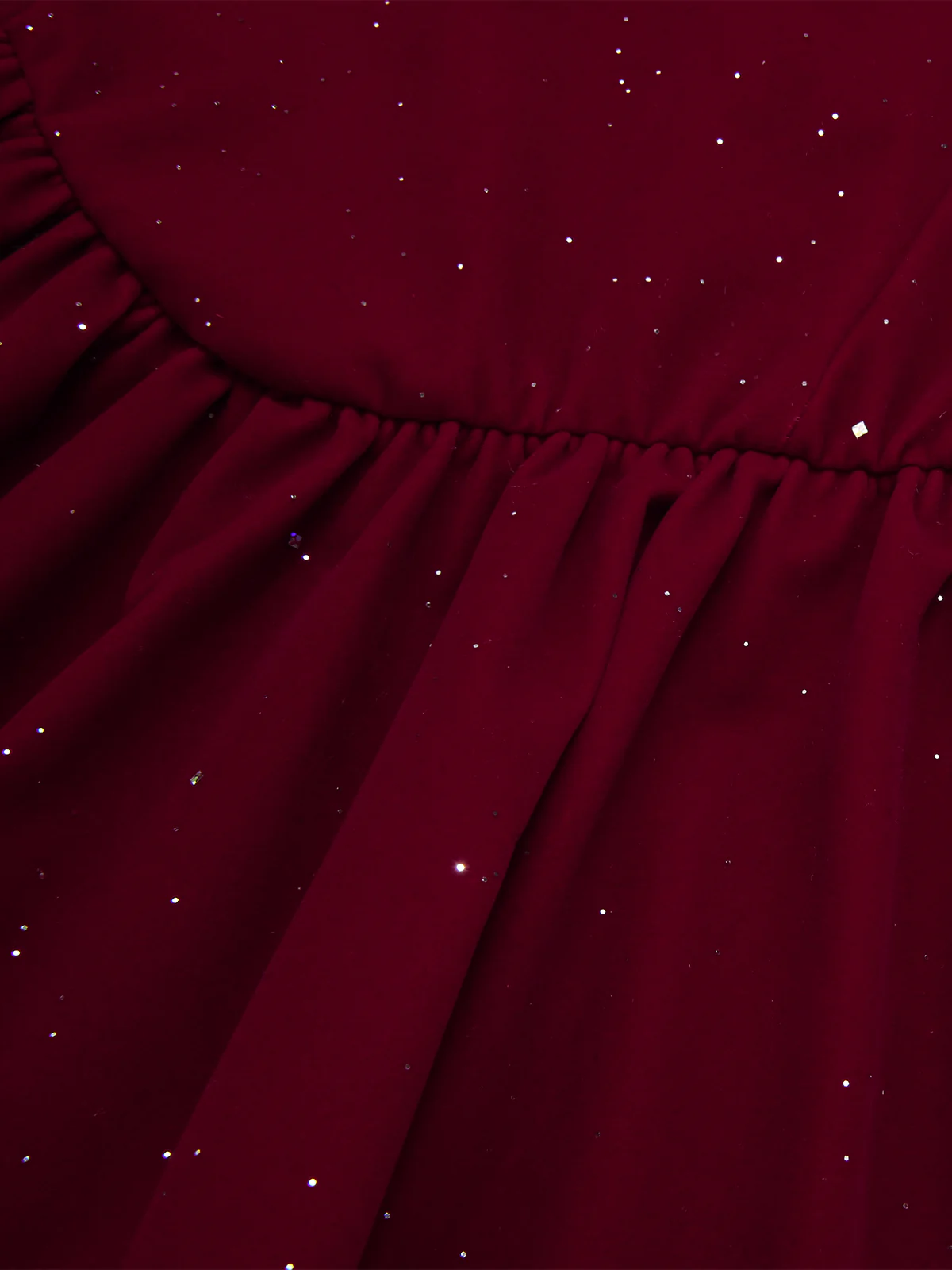 Wine Red 1980s Bow Glitter Tube Top Dress - Image 4