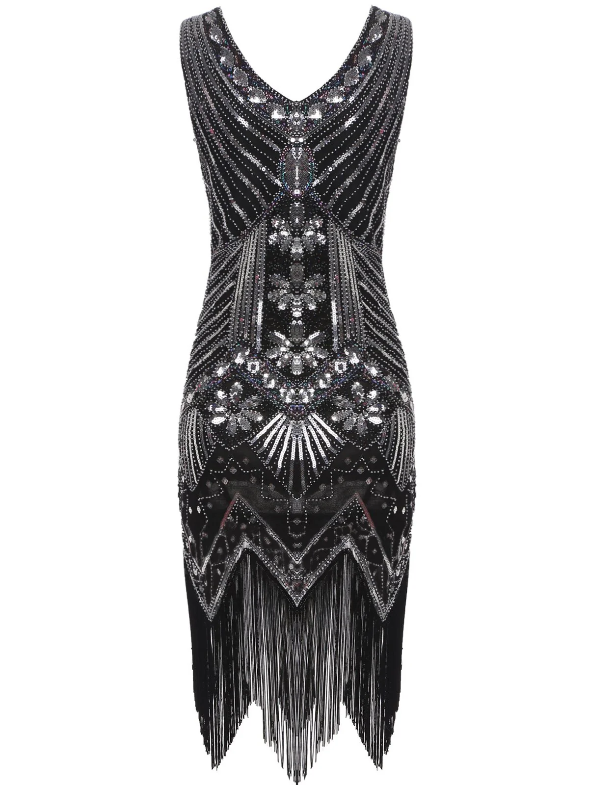 1920s Sequined Fringe Dress - Image 13
