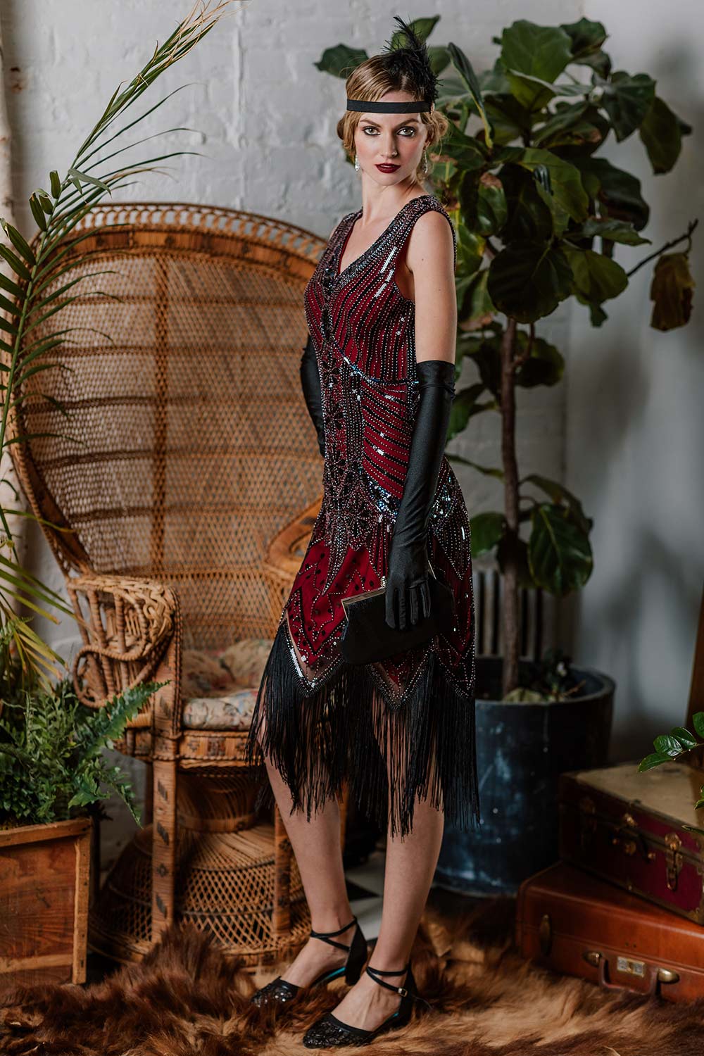 1920s Sequined Fringe Dress - Image 2