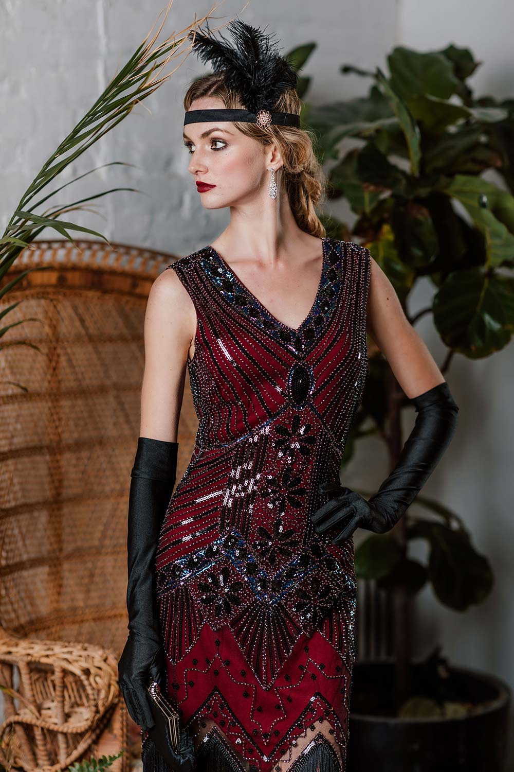 1920s Sequined Fringe Dress - Image 4