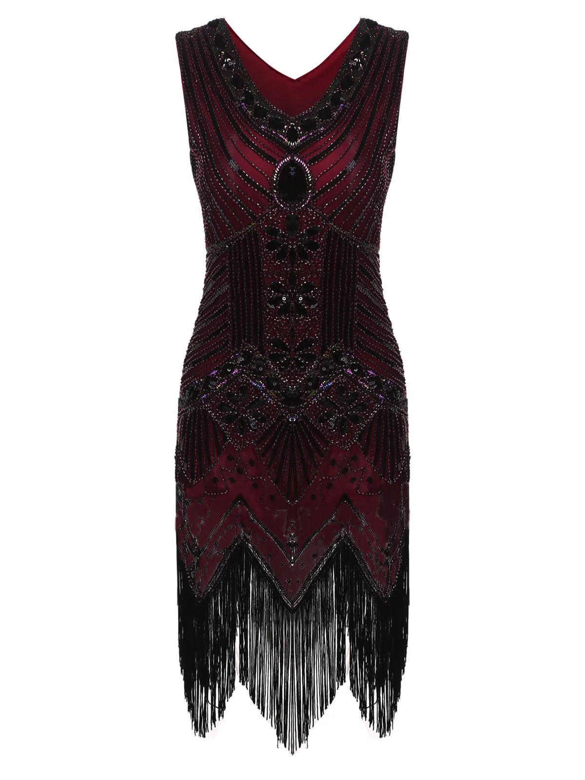 1920s Sequined Fringe Dress - Image 5