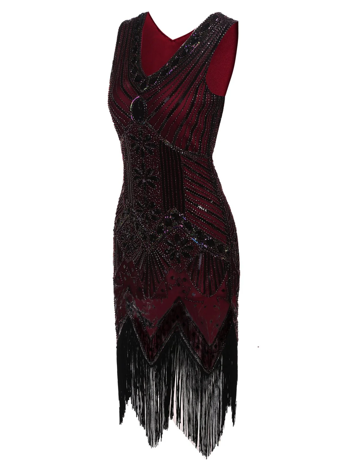 1920s Sequined Fringe Dress - Image 6