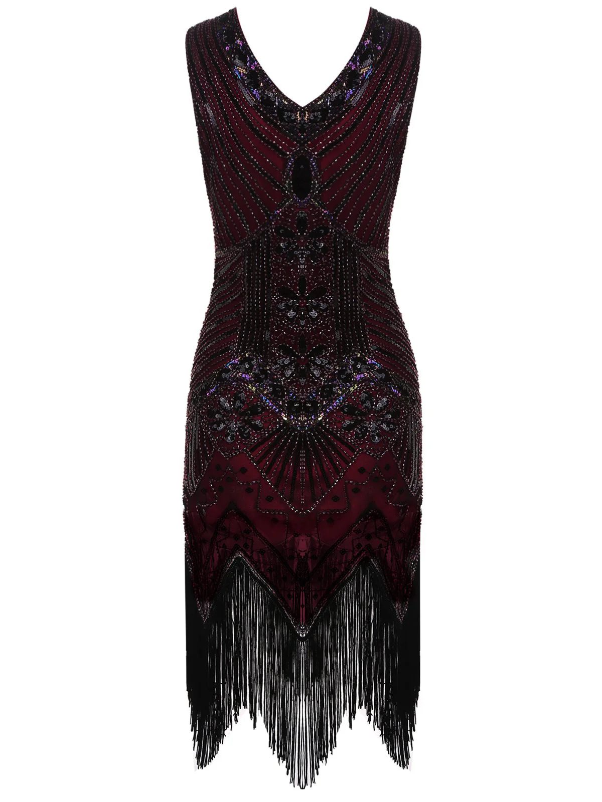 1920s Sequined Fringe Dress - Image 7