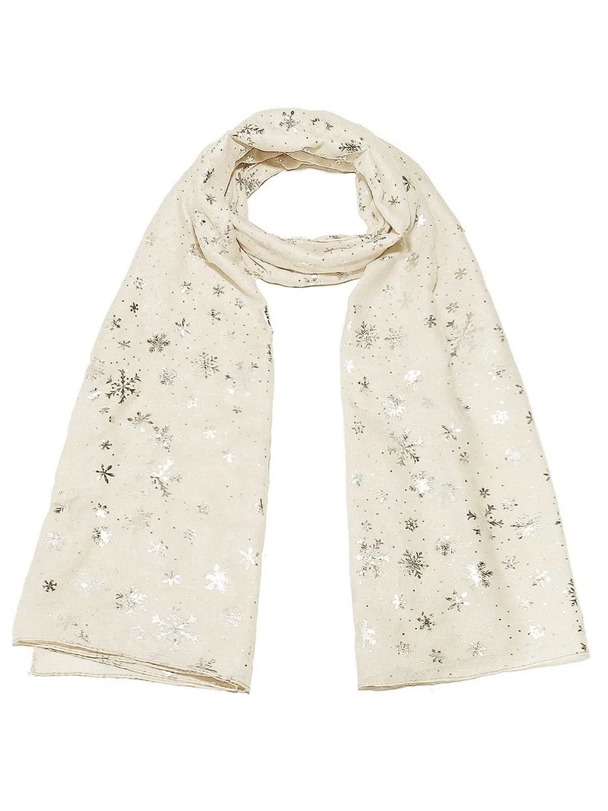 Winter Christmas Sheer Glitter Snowflakes Scarf - Image 2
