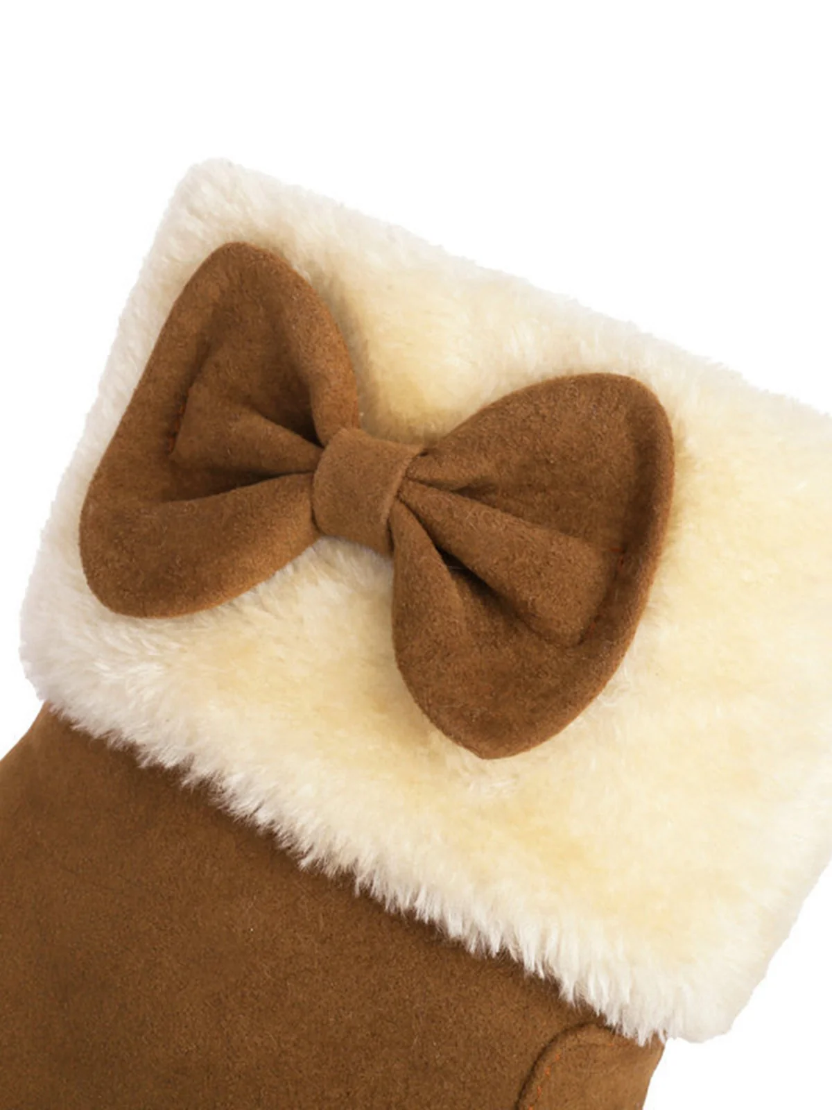 Winter Plush Trim Bow Round Toe Ankle Boots - Image 9