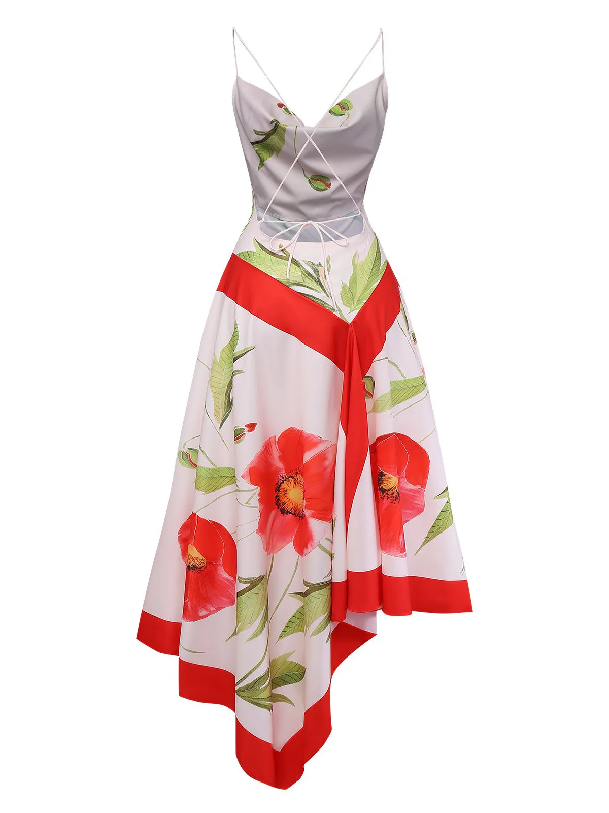Y2K Slip Cowl Neck Floral Backless Dress - Image 2