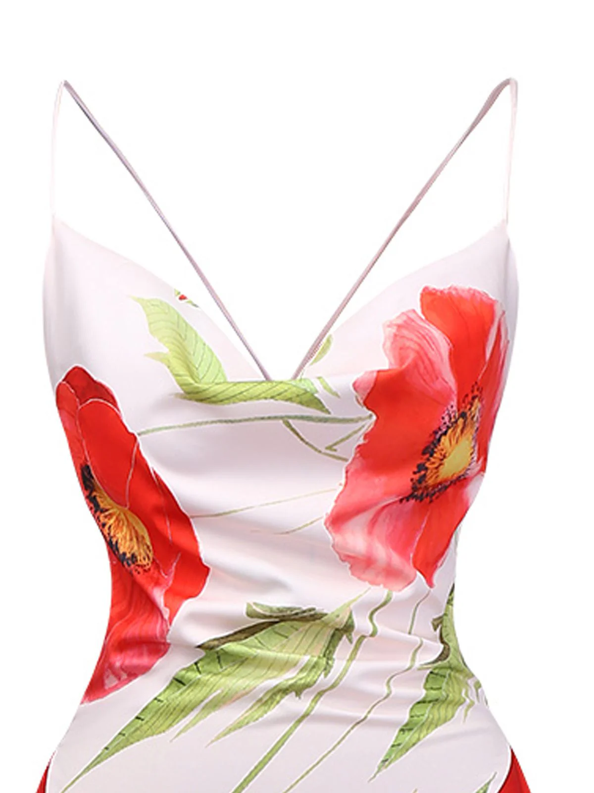 Y2K Slip Cowl Neck Floral Backless Dress - Image 3