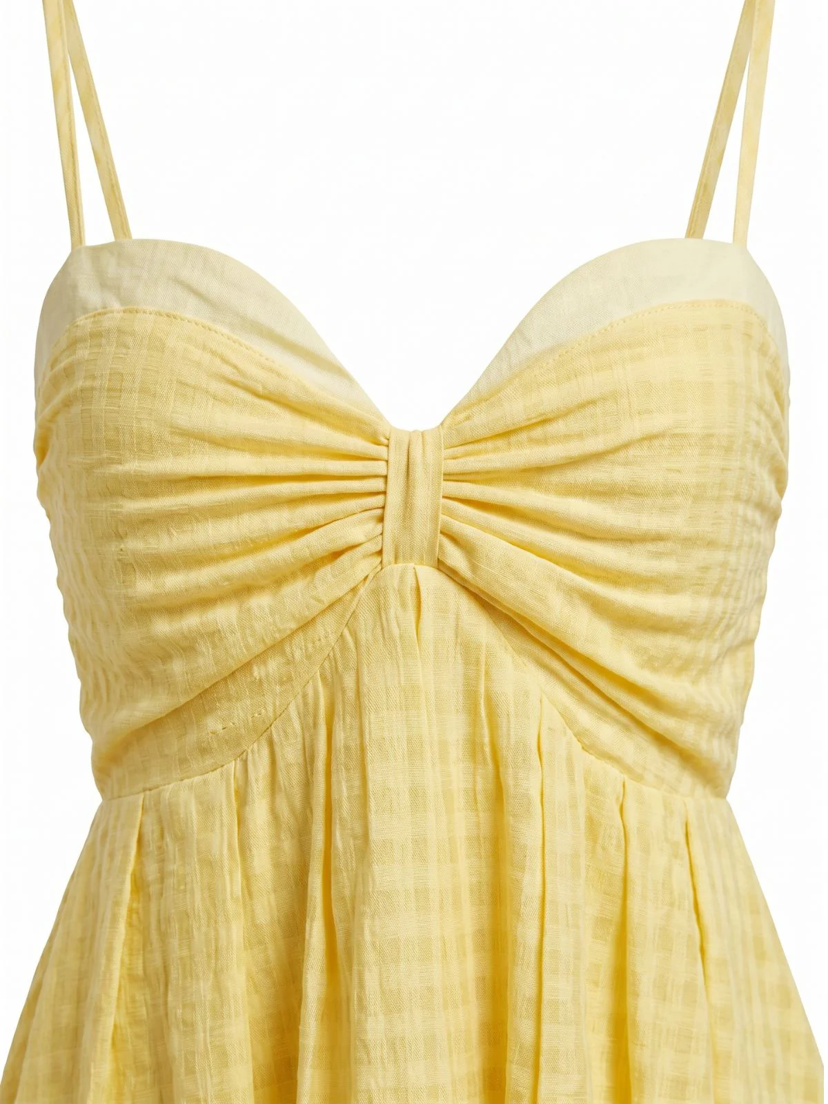 Yellow 1930s Gingham Spaghetti Strap Backless Ruffled Midi Dress - Image 4
