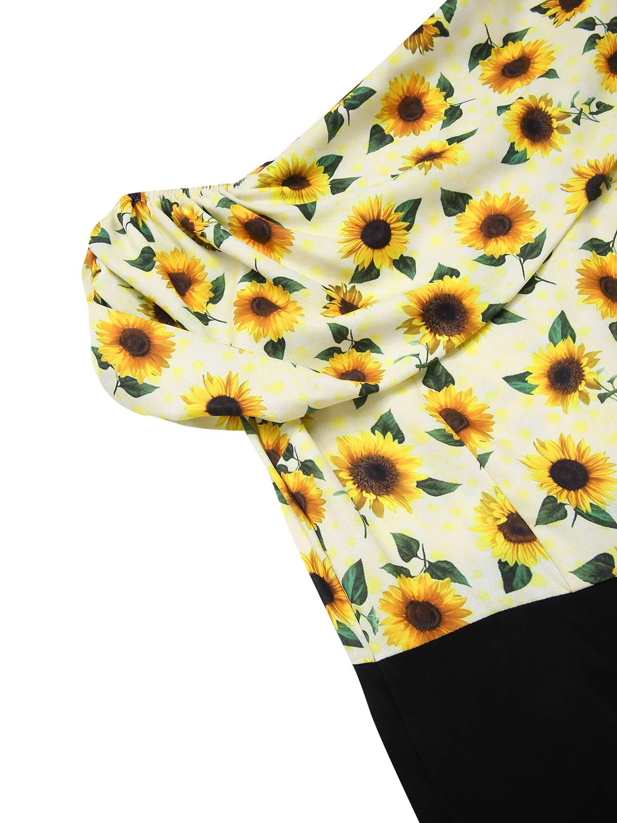 Yellow 1930s Sunflower Oblique Neck Jumpsuit - Image 6