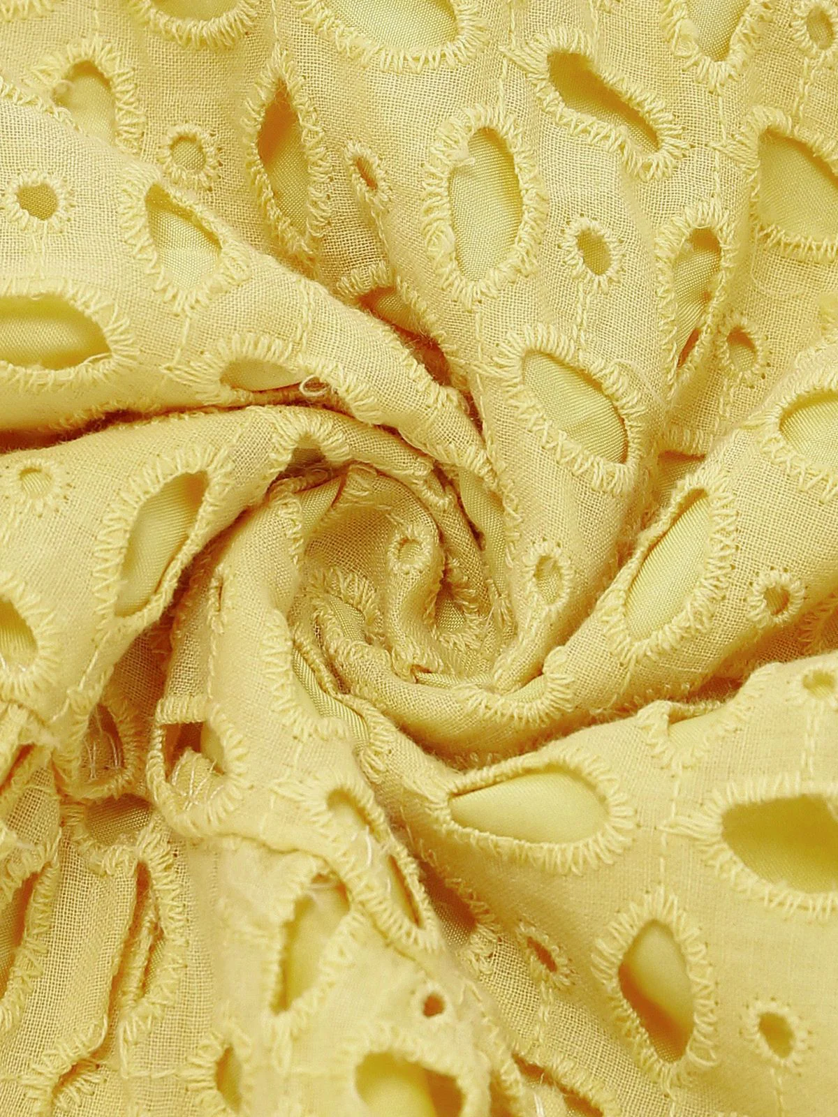 Yellow 1940s Eyelet Lace V-neck Tiered Maxi Dress - Image 8