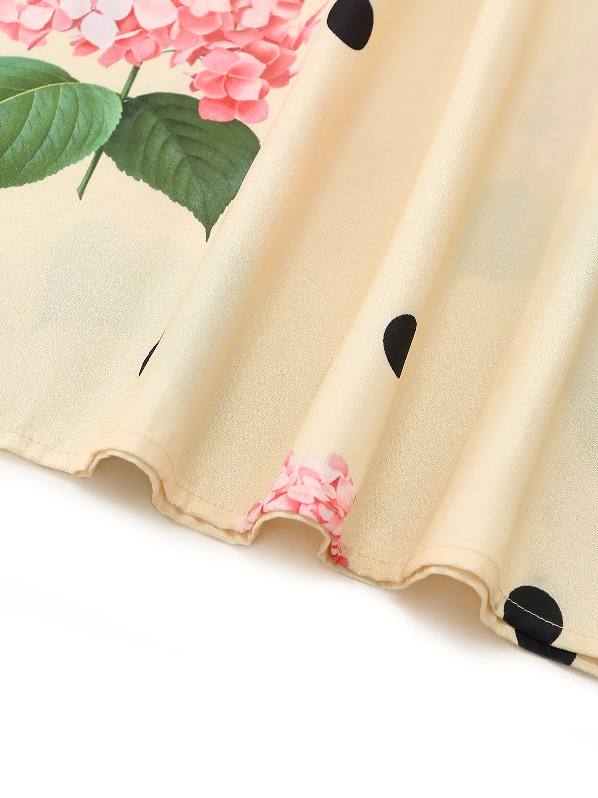 Yellow 1940s Floral V-Neck Long Dress - Image 4