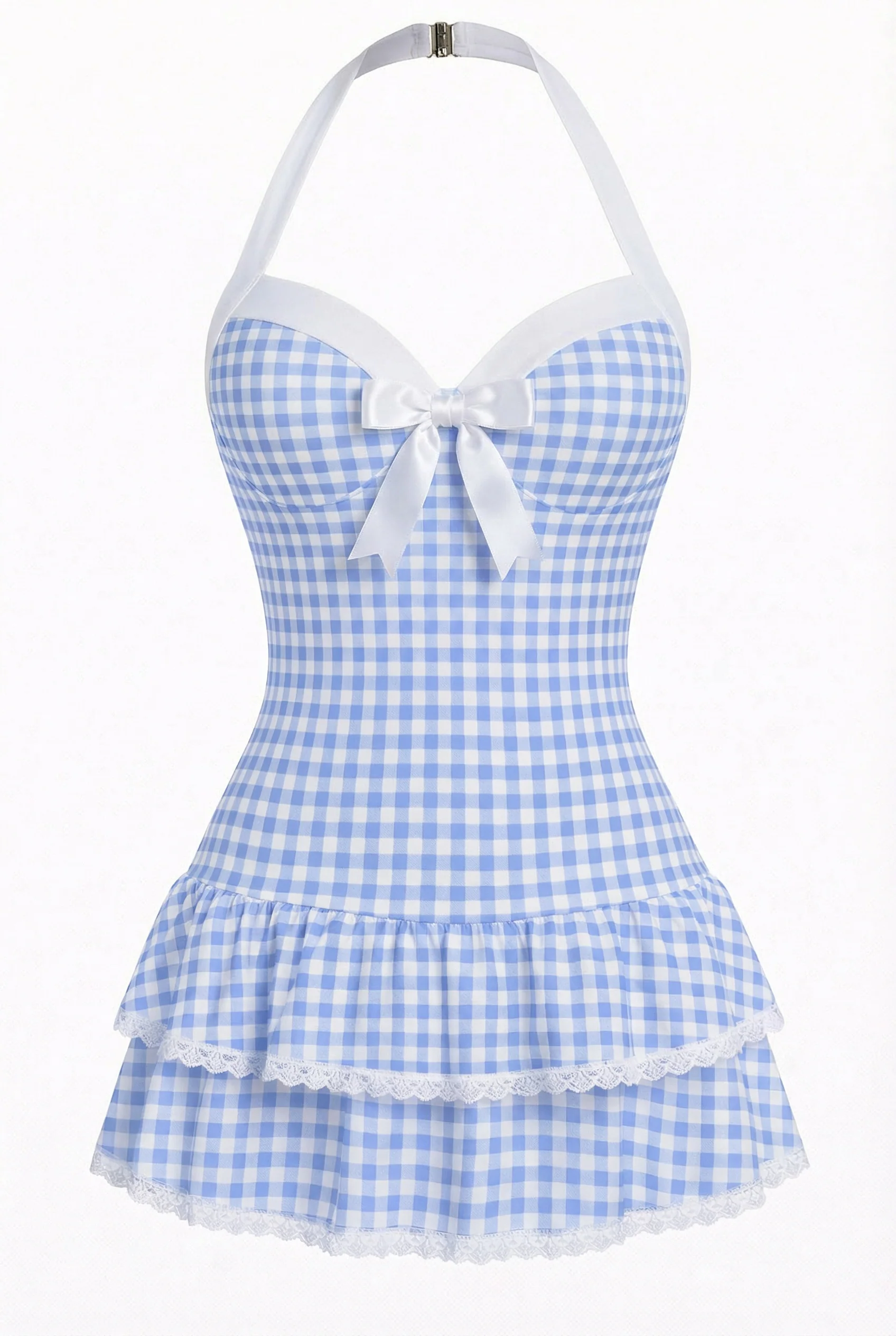Yellow 1940s Halter Polka Dots Bow Swimsuit - Image 22