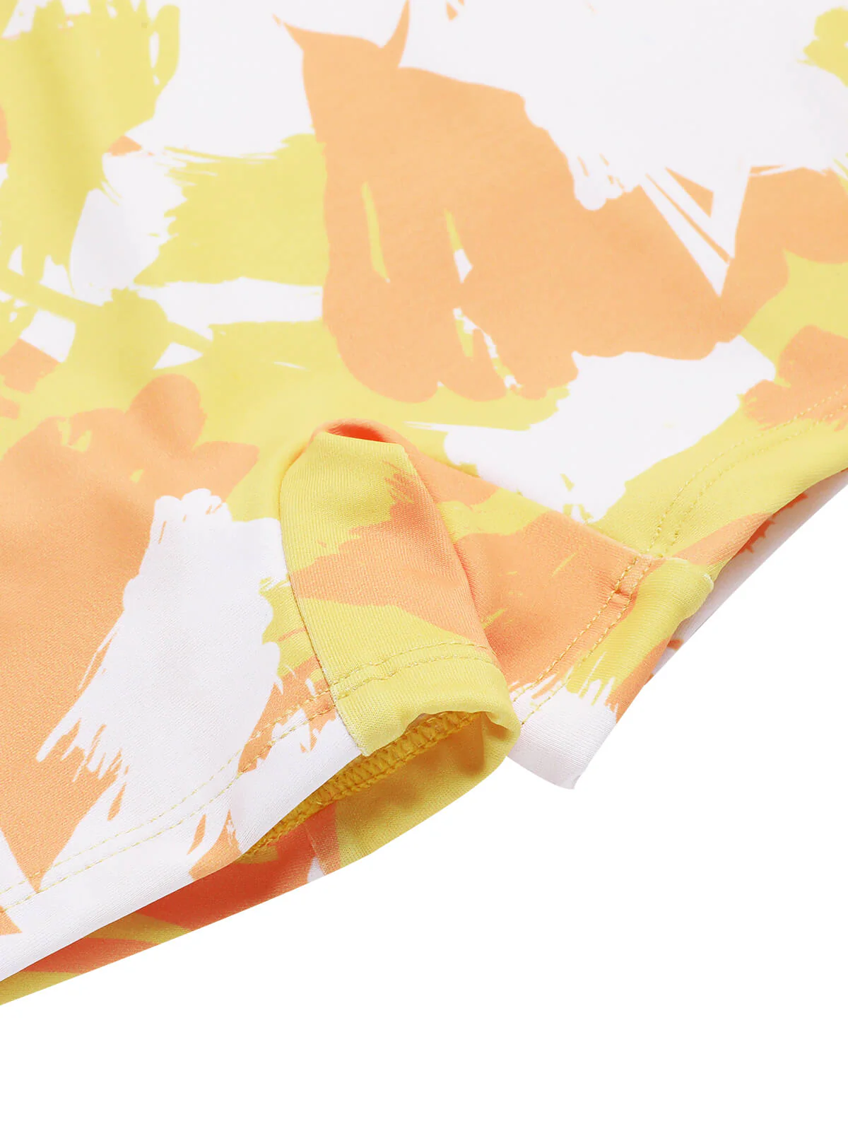 Yellow 1940s Painting Plants Lace-Up Swimsuit - Image 7
