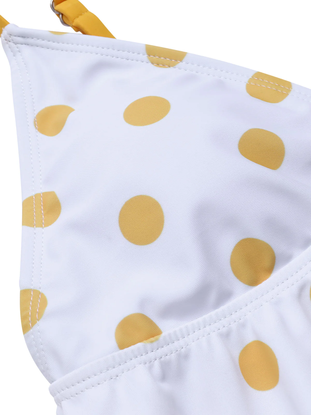 Yellow 1940s Polka Dot Ruffle Swimsuit - Image 5