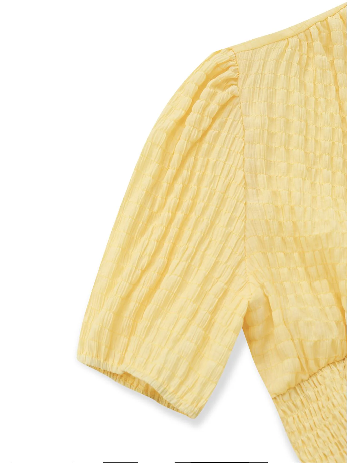 Yellow 1940s Puff Sleeve Button-Down Midi Dress - Image 4