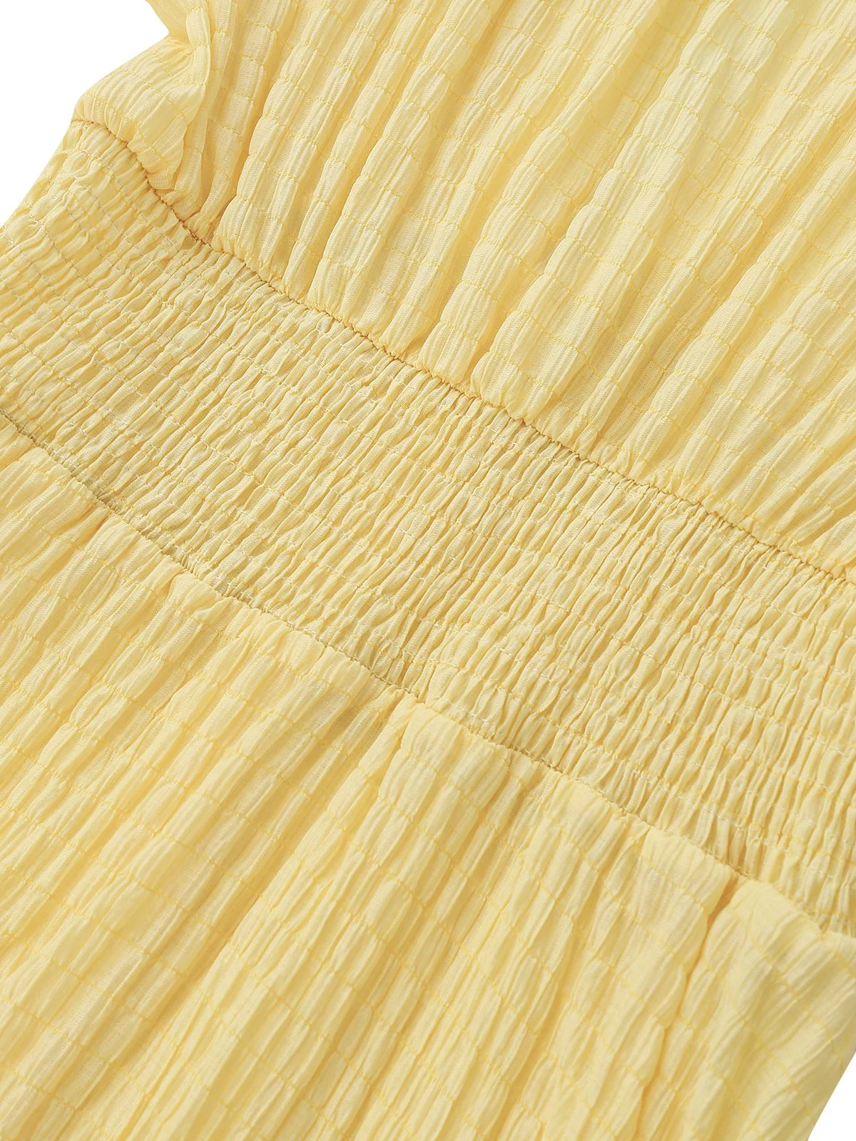 Yellow 1940s Puff Sleeve Button-Down Midi Dress - Image 6