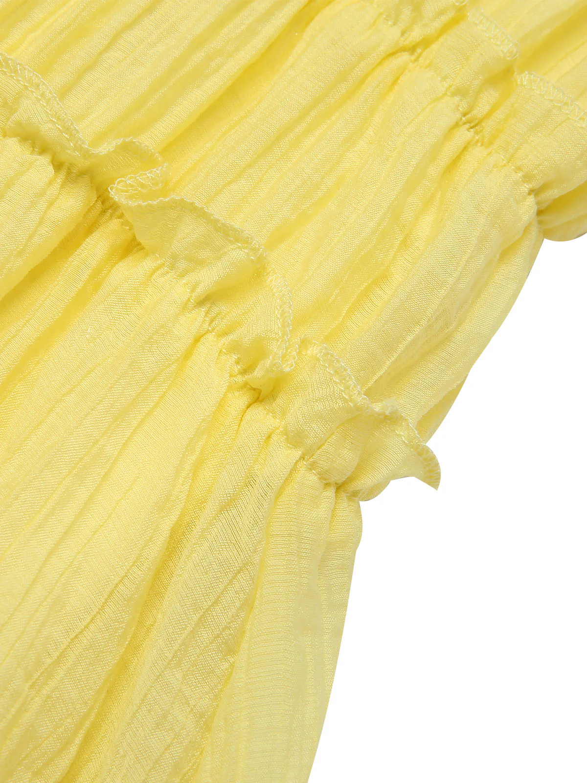 Yellow 1940s Spaghetti Strap Ruffle Hem Dress - Image 4