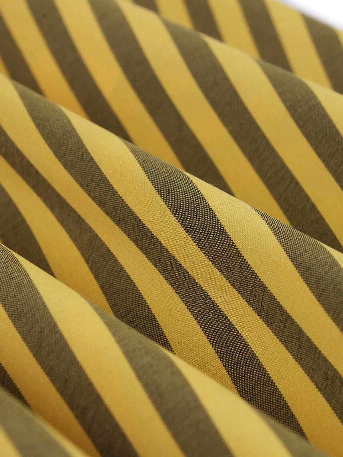 Yellow 1950s Bow Striped Swing Dress - Image 5