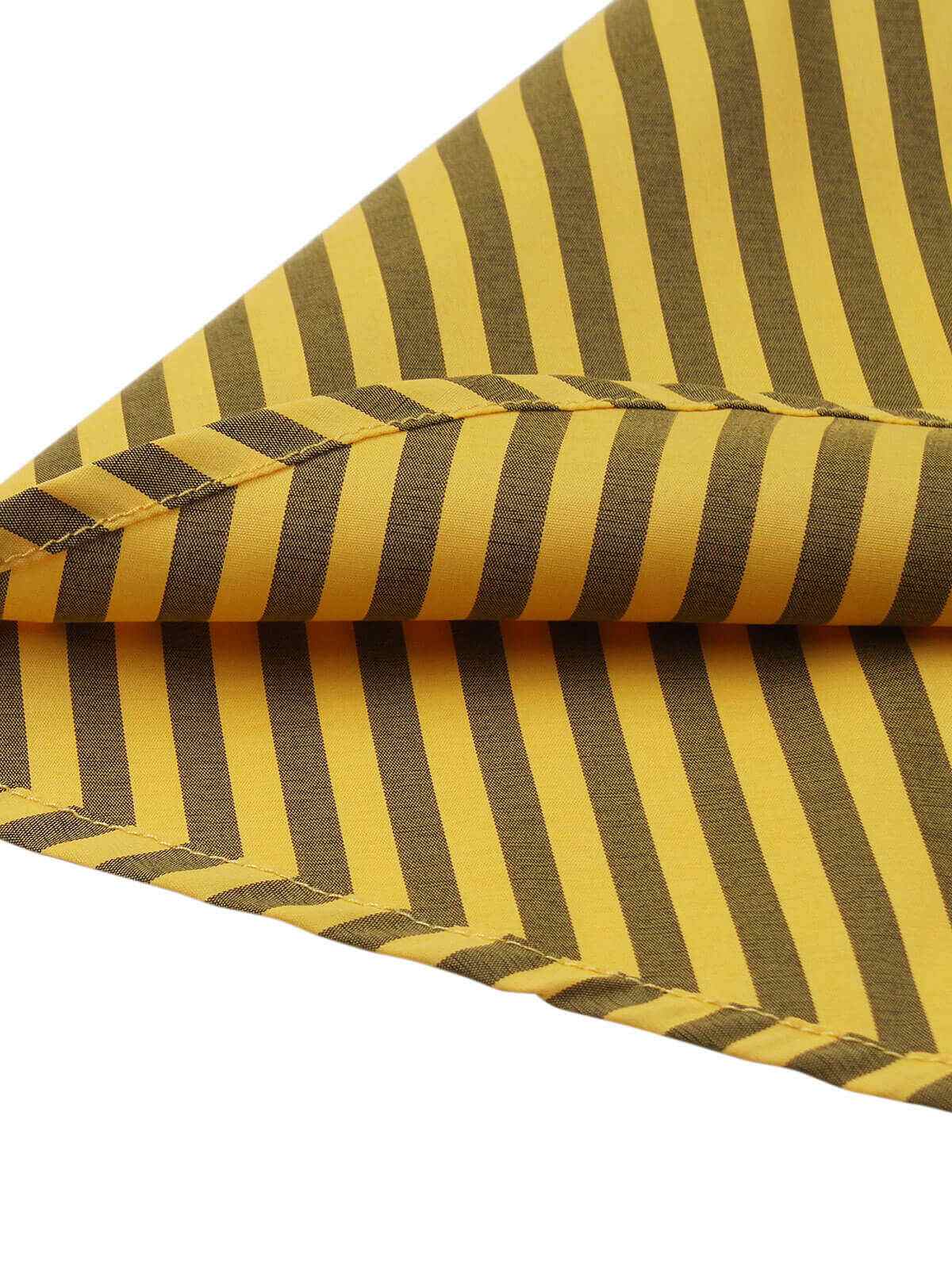 Yellow 1950s Bow Striped Swing Dress - Image 7