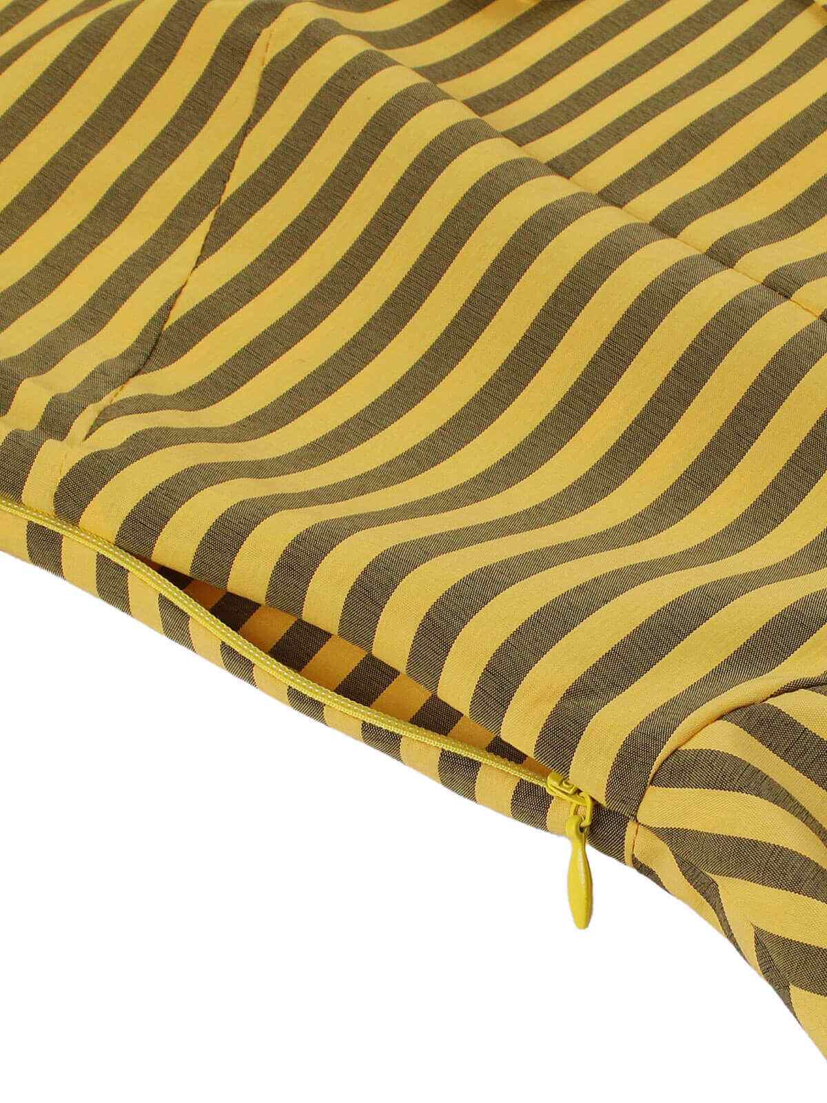 Yellow 1950s Bow Striped Swing Dress - Image 9