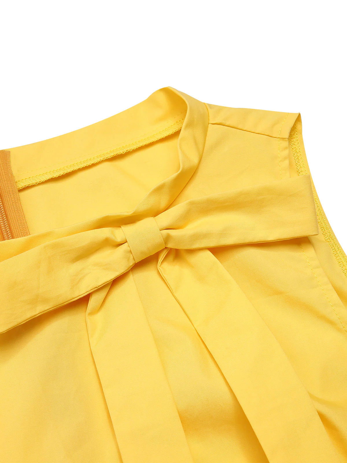 Yellow 1950s Daisy Bowtie Patchwork Dress - Image 5