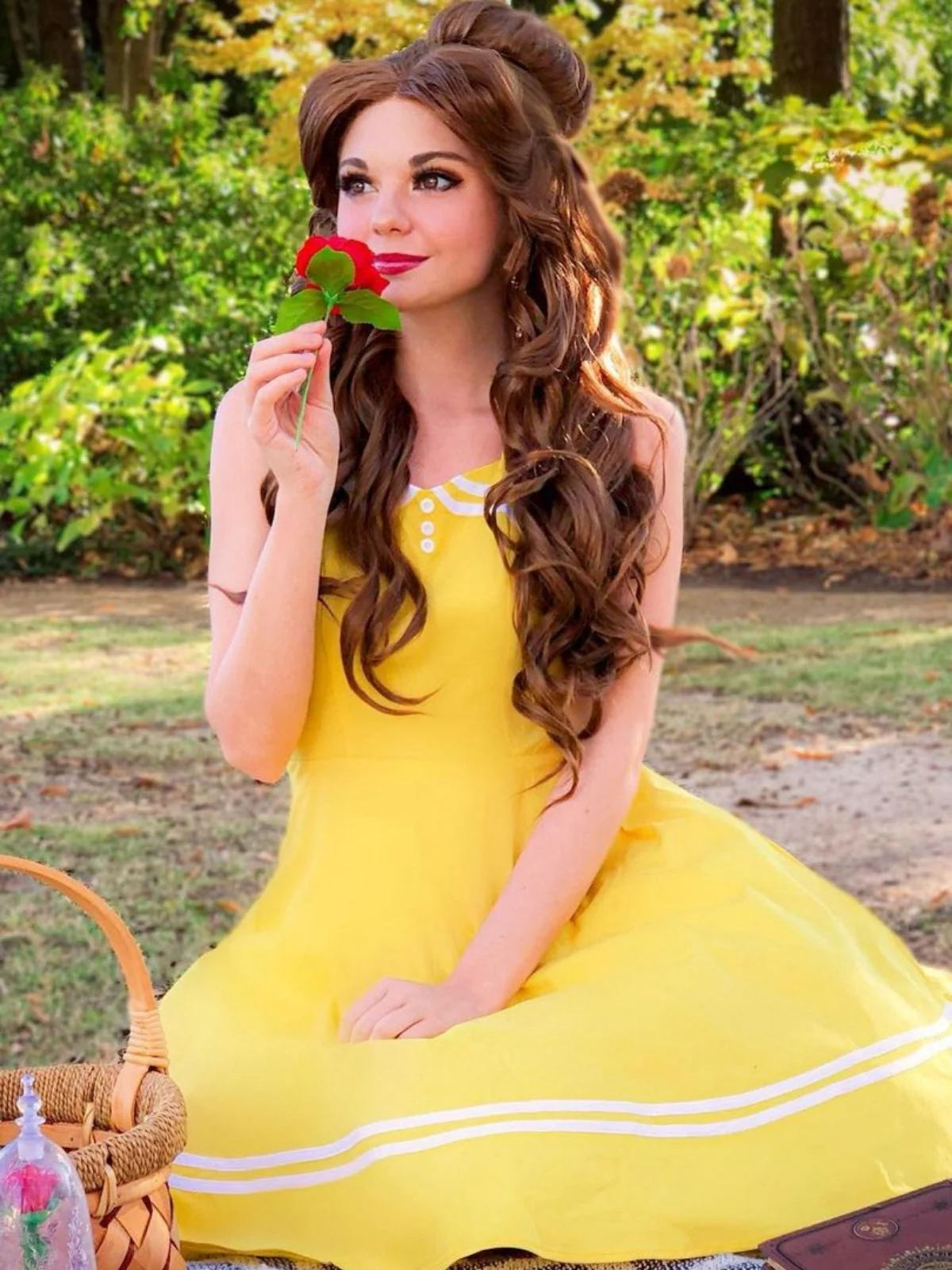 Yellow 1950s Halter Swing Dress - Image 5