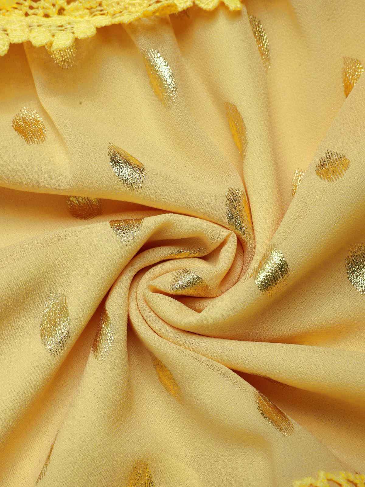 Yellow 1950s Lace Patchwork Polka Dots Dress - Image 7
