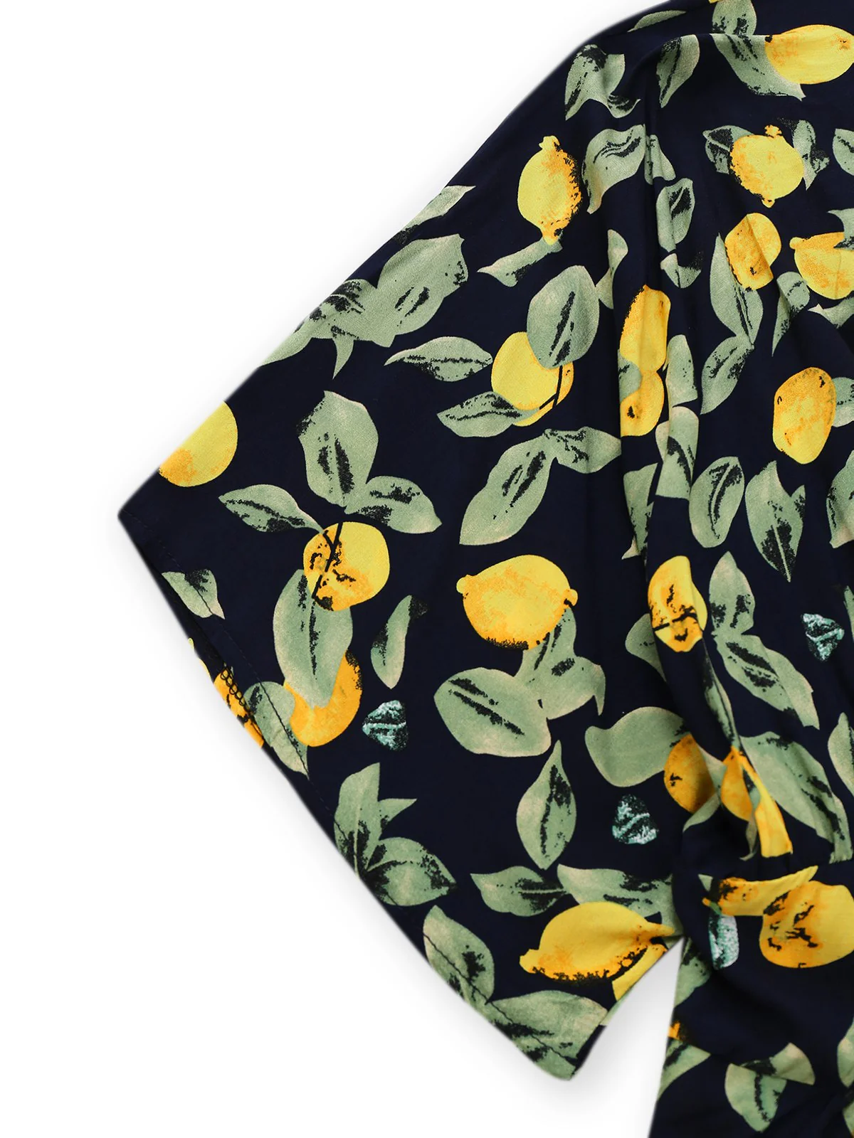 Yellow 1950s Lemon V-Neck Smocked Chiffon Dress - Image 4