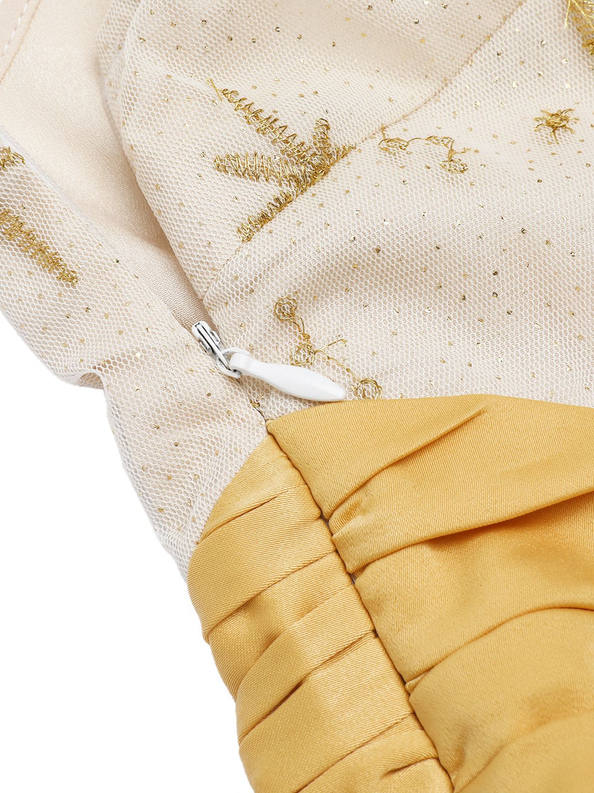 Yellow 1950s Mesh Patchwork Swing Dress - Image 7