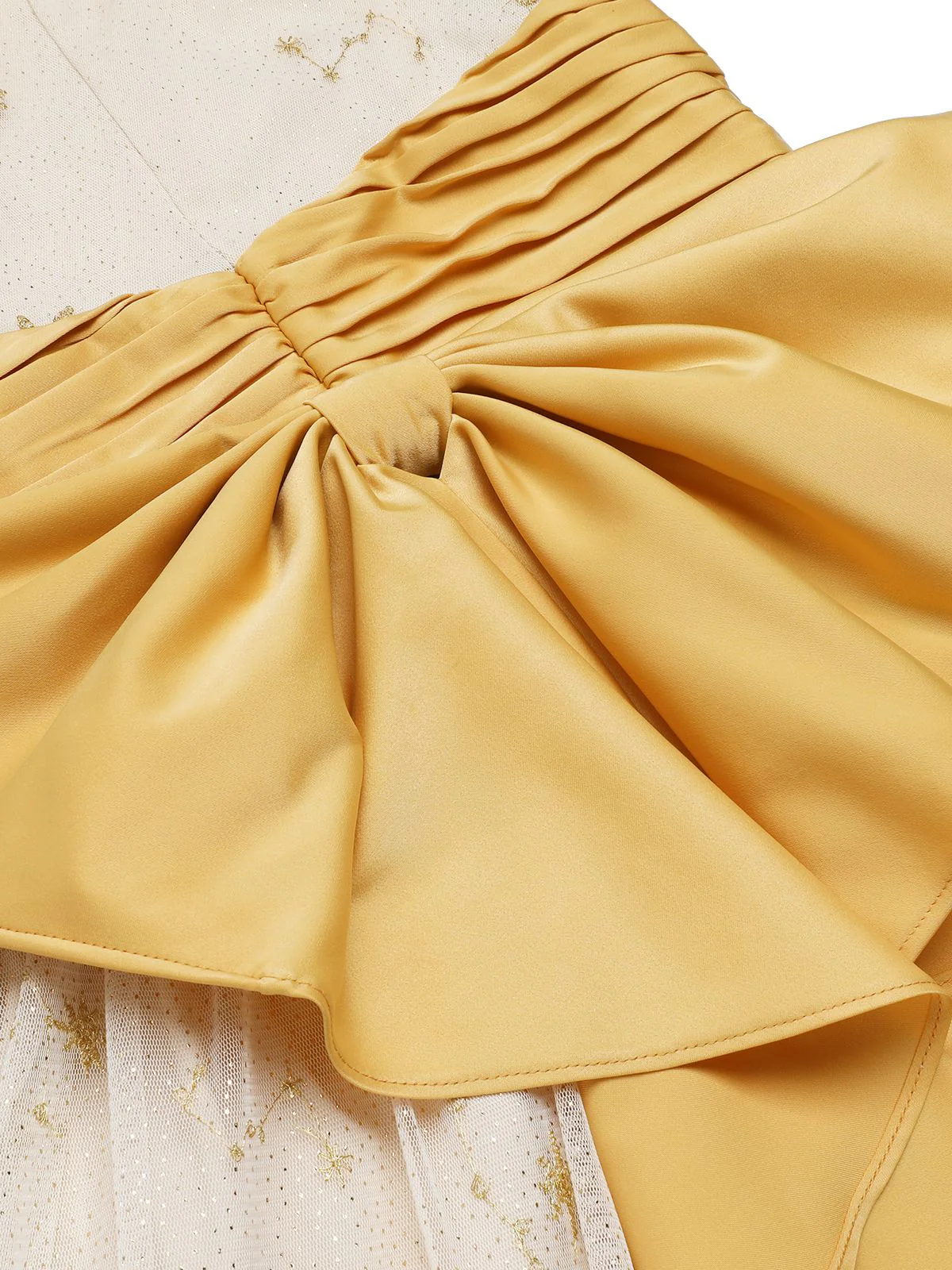 Yellow 1950s Mesh Patchwork Swing Dress - Image 8