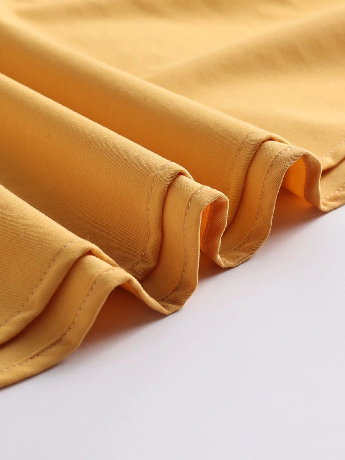 Yellow 1950s Solid Buttoned Swing Dress - Image 10